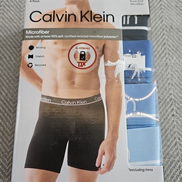 Calvin Klein Boxer Briefs 4 (Four) Pack Men's Size Medium 32-34 Blue Microfiber - Picture 6 of 10